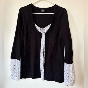 🎉4/30$🎉 Tribal Black & White Tie-Front Blouse – Large 🖤🤍